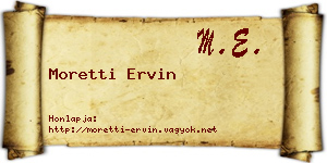 Moretti Ervin névjegykártya
