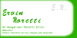 ervin moretti business card